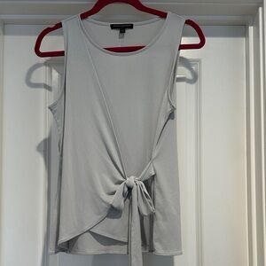 Banana Republic Light Gray Tie-Front Tank Top
